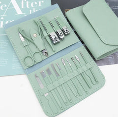 16 PCs Nail Clipper/Manicure & Pedicure Kit-Rose